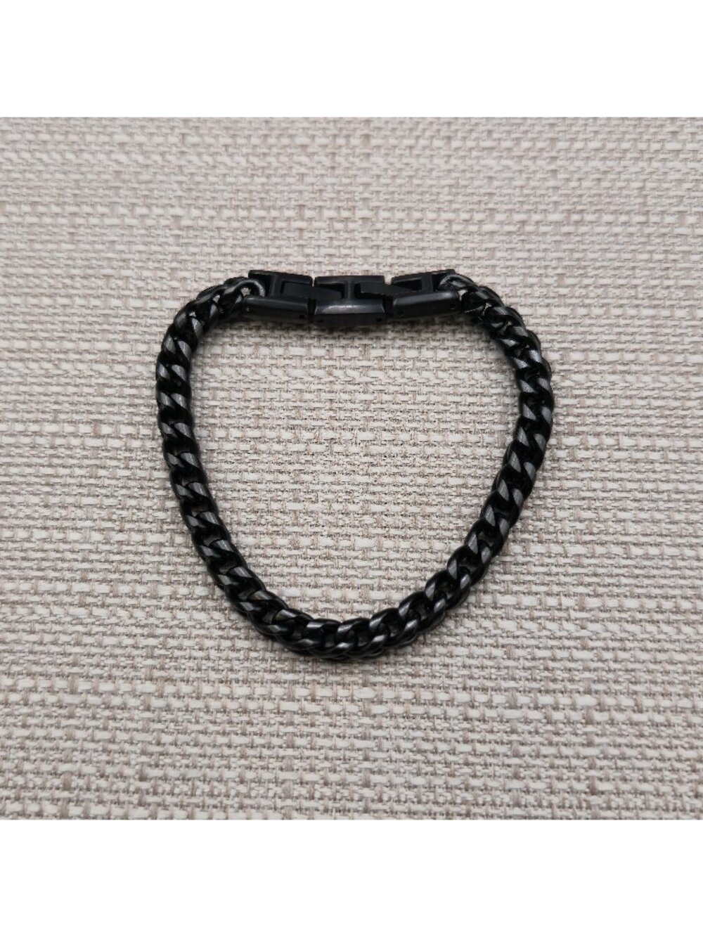 8 Inch Matte Black Stainless Steel Miami Cuban Chain Men's Bracelet A7967